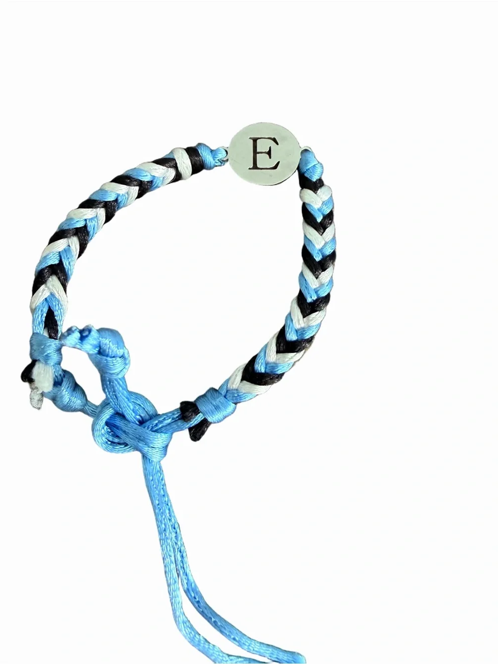 🍭6/$30 Personalized Blue Braided Initial Bracelet - Letter E